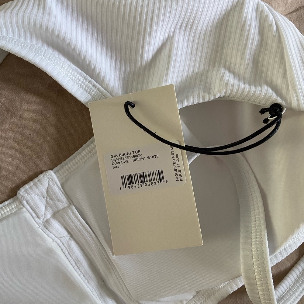STAUD White Ribbed Bikini Top - Picture 10 of 10